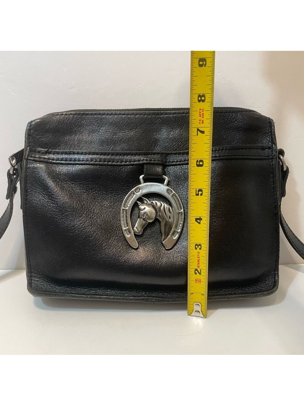 Patricia Nash Nazaire Equestrian Black Leather Bag Heritage Horseshoe EUC - Picture 13 of 16